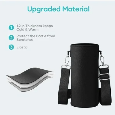 Buzio Water Bottle Holder Carrying Pouch for 1.2L - Black